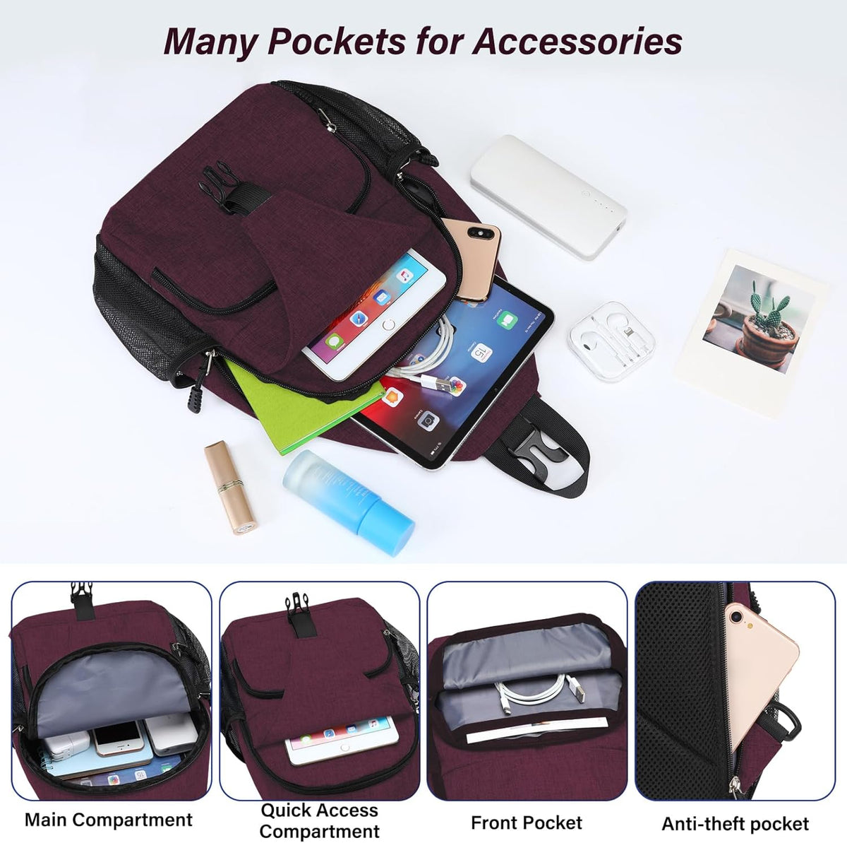 Sling Backpack Travel Hiking Daypack, Crossbody Convertible Sling Bag with Front Pocket One Shoulder Chest Bag