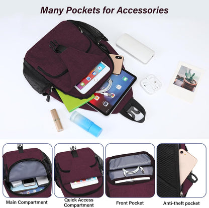 Sling Backpack Travel Hiking Daypack, Crossbody Convertible Sling Bag with Front Pocket One Shoulder Chest Bag