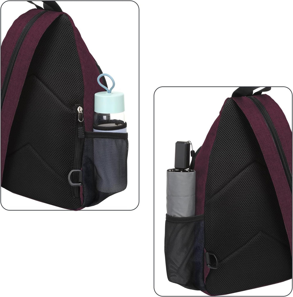 Sling Backpack Travel Hiking Daypack, Crossbody Convertible Sling Bag with Front Pocket One Shoulder Chest Bag
