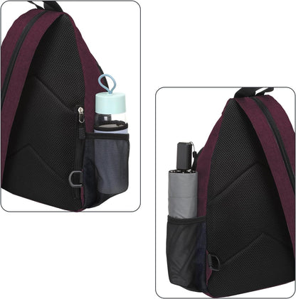 Sling Backpack Travel Hiking Daypack, Crossbody Convertible Sling Bag with Front Pocket One Shoulder Chest Bag