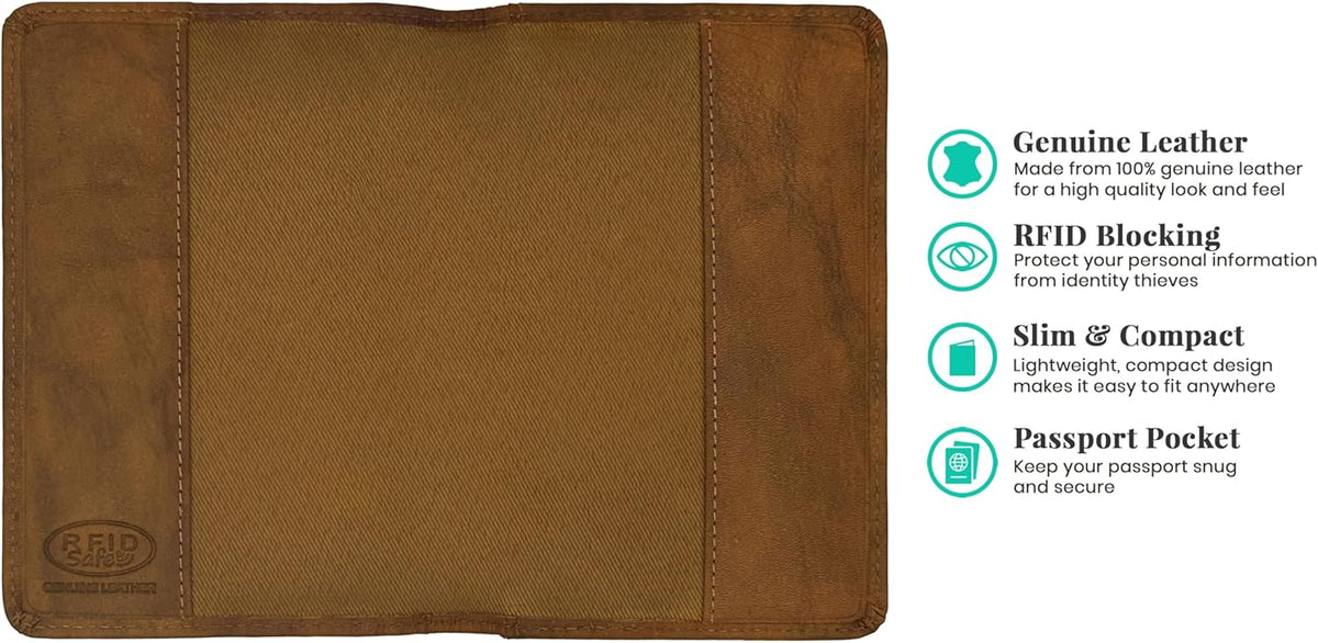 Chambray Basic Genuine Leather RFID Passport Cover