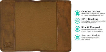 Chambray Basic Genuine Leather RFID Passport Cover