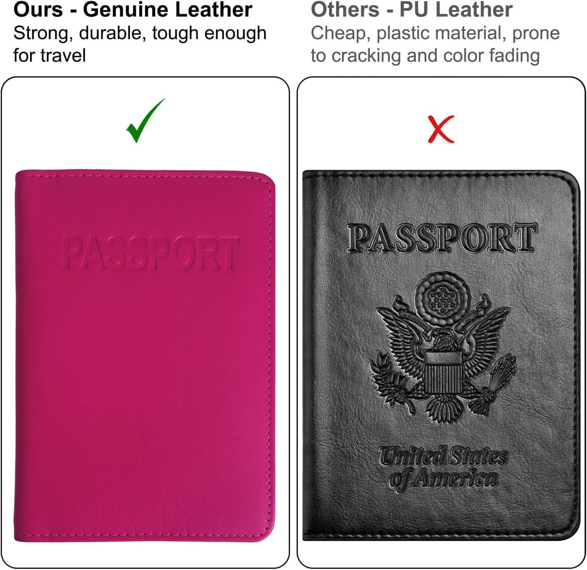 Chambray Basic Genuine Leather RFID Passport Cover