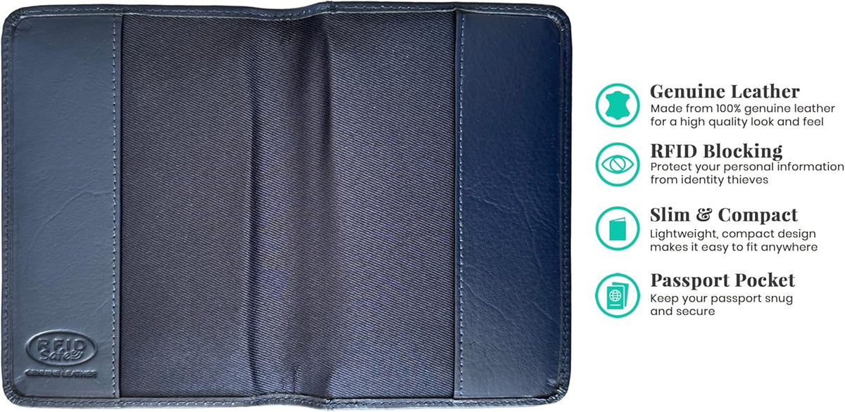 Chambray Basic Genuine Leather RFID Passport Cover