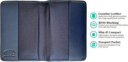 Chambray Basic Genuine Leather RFID Passport Cover