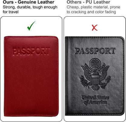 Chambray Basic Genuine Leather RFID Passport Cover