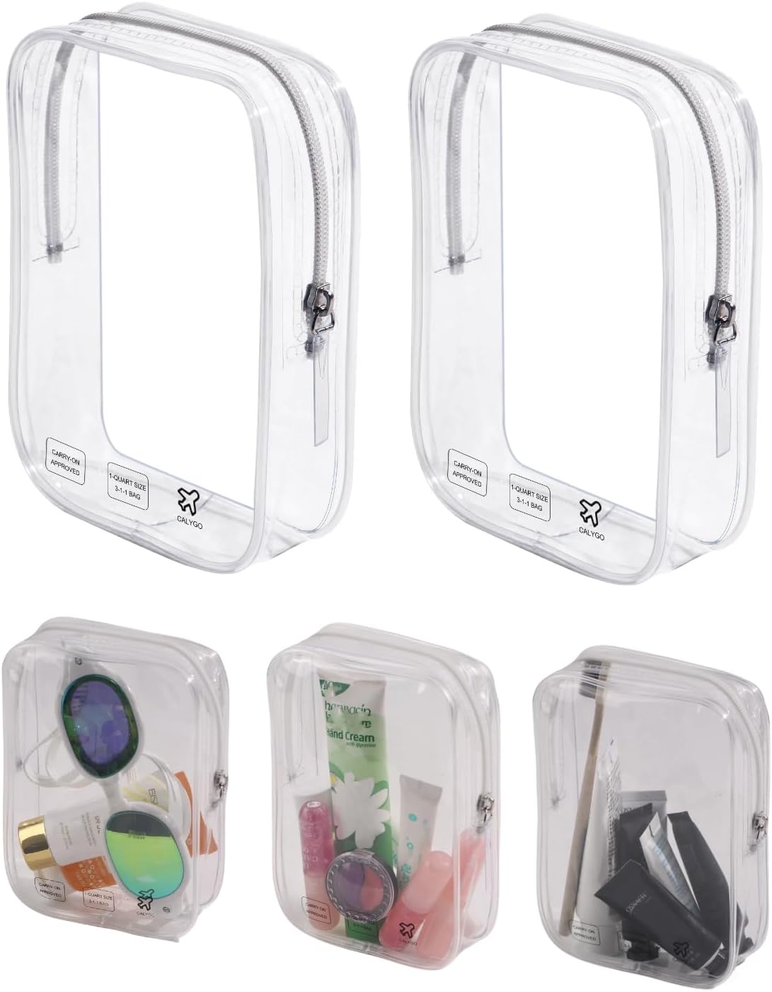 Packing Cubes 1 Quart Size Travel Bag TSA Approved Toiletry Bag Clear Small Purse Pouch International Long Flight Must Haves for Toiletries Makeup Liquids Airplane Europe Vacation Essentials