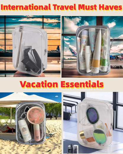 Packing Cubes 1 Quart Size Travel Bag TSA Approved Toiletry Bag Clear Small Purse Pouch International Long Flight Must Haves for Toiletries Makeup Liquids Airplane Europe Vacation Essentials