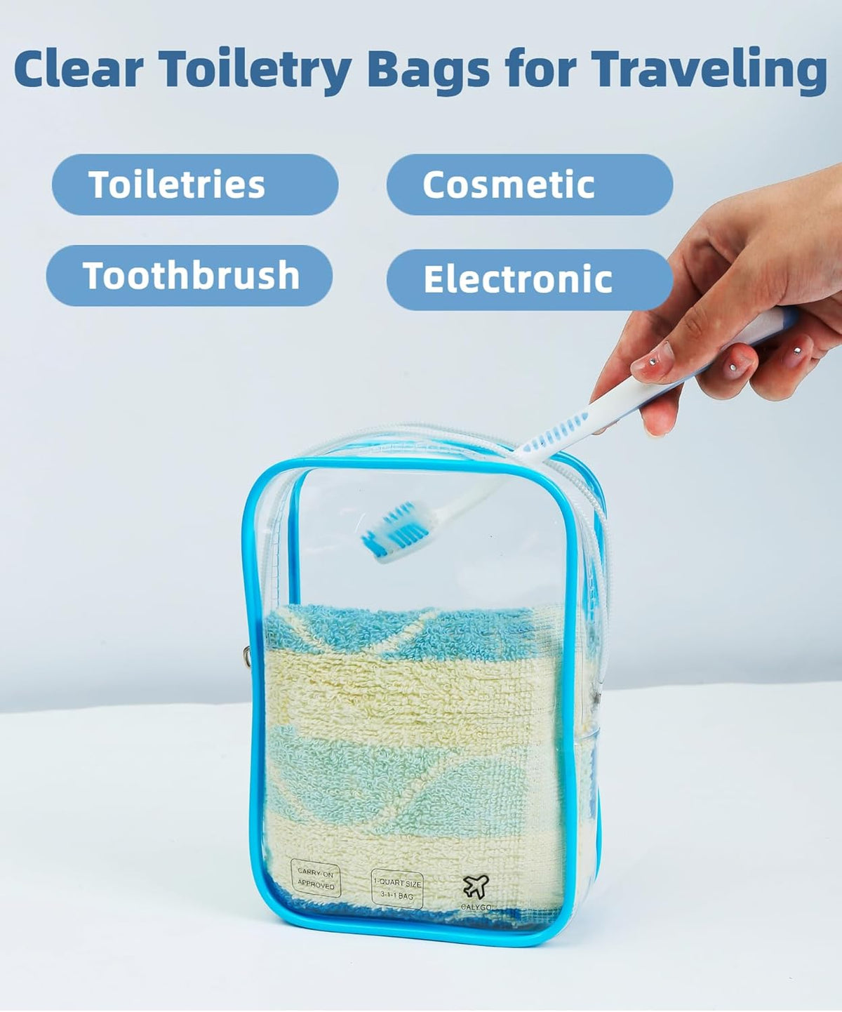 Packing Cubes 1 Quart Size Travel Bag TSA Approved Toiletry Bag Clear Small Purse Pouch International Long Flight Must Haves for Toiletries Makeup Liquids Airplane Europe Vacation Essentials
