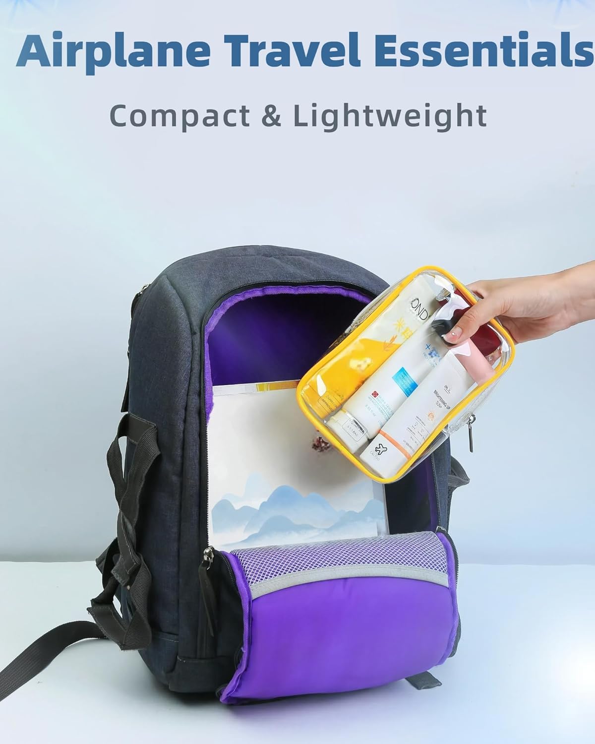 Packing Cubes 1 Quart Size Travel Bag TSA Approved Toiletry Bag Clear Small Purse Pouch International Long Flight Must Haves for Toiletries Makeup Liquids Airplane Europe Vacation Essentials