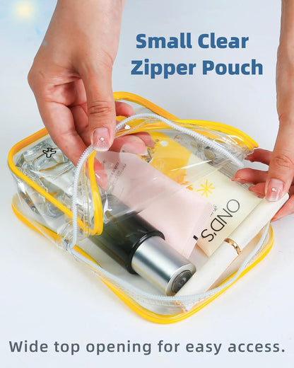 Packing Cubes 1 Quart Size Travel Bag TSA Approved Toiletry Bag Clear Small Purse Pouch International Long Flight Must Haves for Toiletries Makeup Liquids Airplane Europe Vacation Essentials