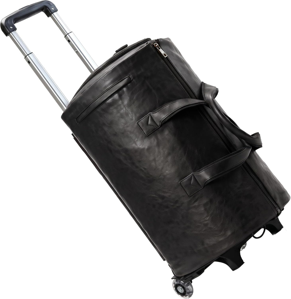 3-in-1 Convertible Rolling Garment Duffel Bag with Wheels, Black, 50L | Carry On Travel, Wrinkle-Free Hanging Suit Dress, Weekender Bag, Detachable Cart Shoulder Strap, For Men Women
