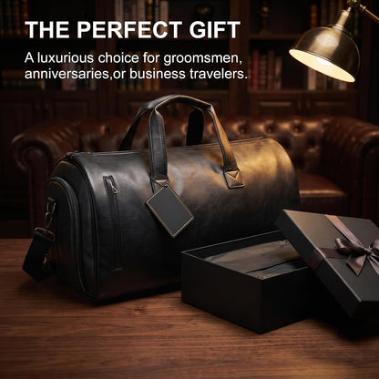 3-in-1 Convertible Rolling Garment Duffel Bag with Wheels, Black, 50L | Carry On Travel, Wrinkle-Free Hanging Suit Dress, Weekender Bag, Detachable Cart Shoulder Strap, For Men Women