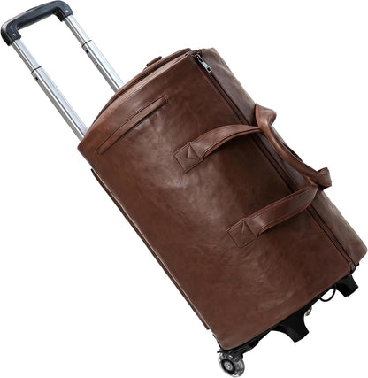 3-in-1 Convertible Rolling Garment Duffel Bag with Wheels, Black, 50L | Carry On Travel, Wrinkle-Free Hanging Suit Dress, Weekender Bag, Detachable Cart Shoulder Strap, For Men Women