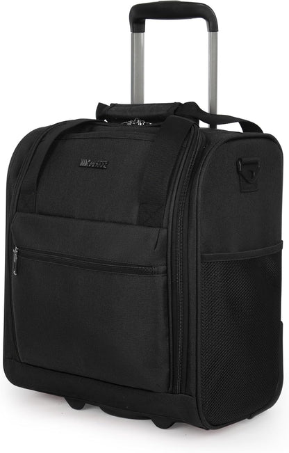 16'' Softside Carry-On Luggage for Airplane,3-in-1 Underseat Carry On Luggage with Wheels,Scratch-Resistant Surface,Lightweight Durable Rolling Suitcase for Men/Women Business Trip（16'',Burgundy）