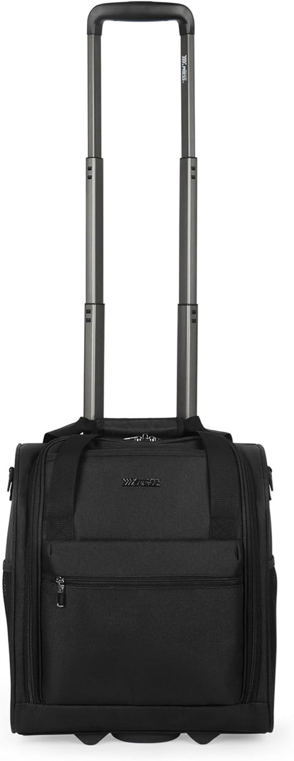 16'' Softside Carry-On Luggage for Airplane,3-in-1 Underseat Carry On Luggage with Wheels,Scratch-Resistant Surface,Lightweight Durable Rolling Suitcase for Men/Women Business Trip（16'',Burgundy）