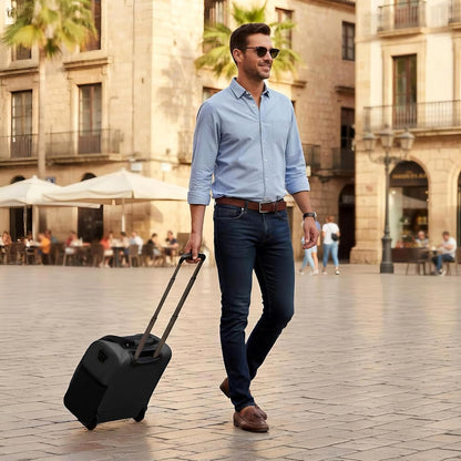 16'' Softside Carry-On Luggage for Airplane,3-in-1 Underseat Carry On Luggage with Wheels,Scratch-Resistant Surface,Lightweight Durable Rolling Suitcase for Men/Women Business Trip（16'',Burgundy）