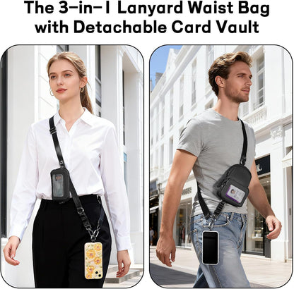 Clip and Go Strap for Phone with Wallet Crossbody