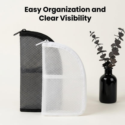 Standing Toiletry Bag, Portable Lightweight Travel Toiletry Bag, Mesh Large Capacity Cosmetic Waterproof Bag,Foldable Clear Hanging Travel Toiletry Bag Cosmetic Organiser Storage(White)