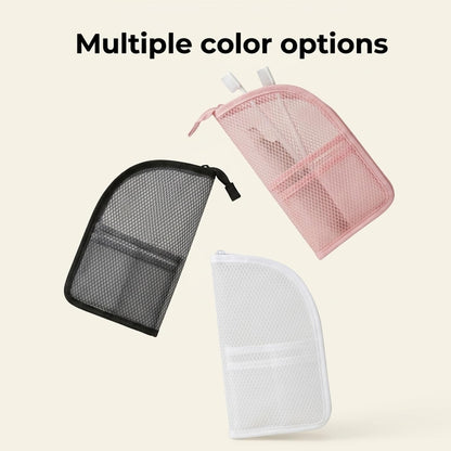 Standing Toiletry Bag, Portable Lightweight Travel Toiletry Bag, Mesh Large Capacity Cosmetic Waterproof Bag,Foldable Clear Hanging Travel Toiletry Bag Cosmetic Organiser Storage(White)