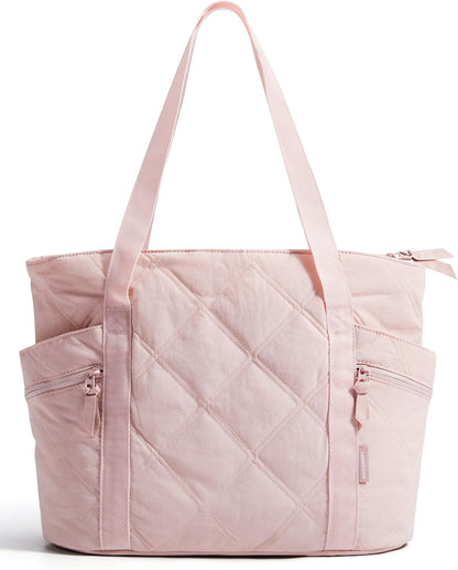 Crush Tote Bag for Women, 20L Puffer Work Tote with Zipper, Travel Essentials Quilted Nurse Hospital Bag