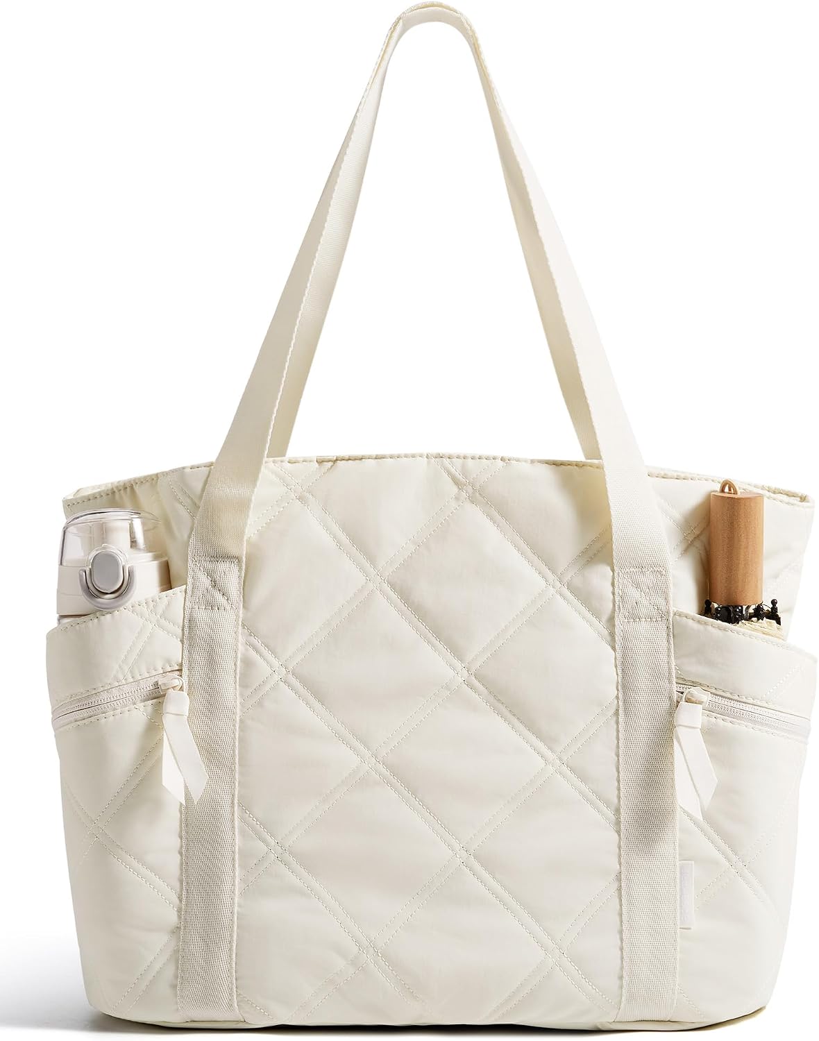 Crush Tote Bag for Women, 20L Puffer Work Tote with Zipper, Travel Essentials Quilted Nurse Hospital Bag
