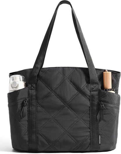 Crush Tote Bag for Women, 20L Puffer Work Tote with Zipper, Travel Essentials Quilted Nurse Hospital Bag