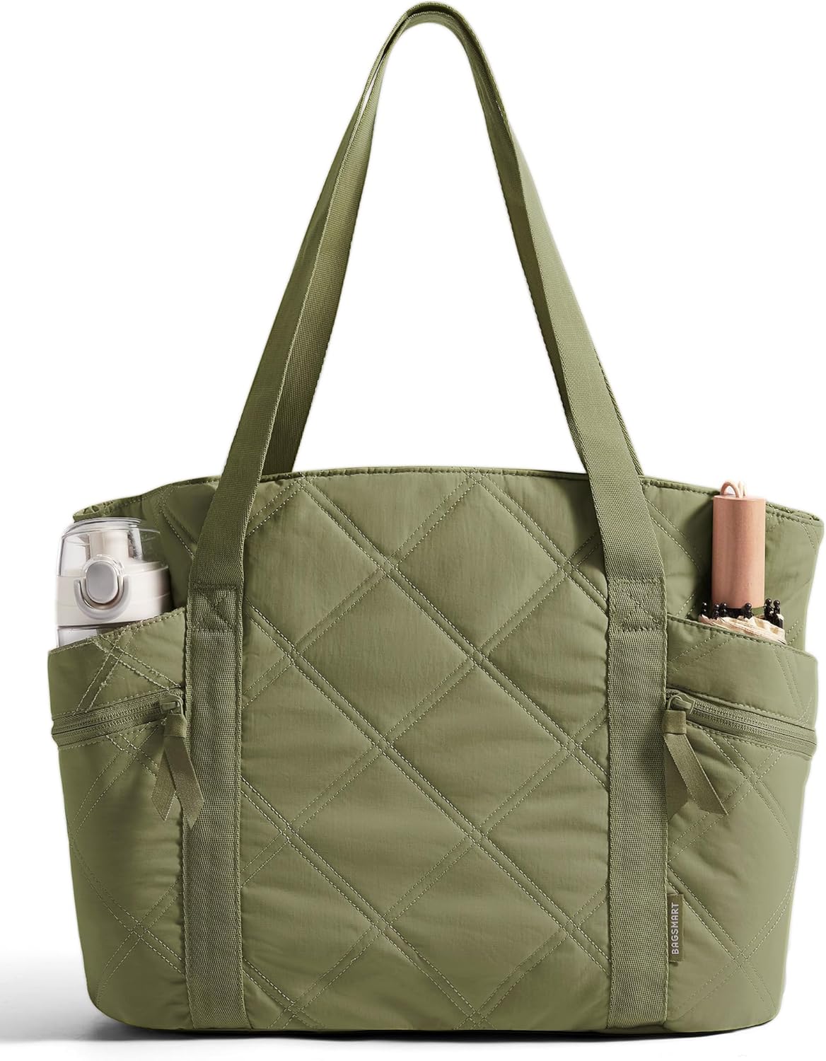 Crush Tote Bag for Women, 20L Puffer Work Tote with Zipper, Travel Essentials Quilted Nurse Hospital Bag