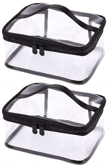 Portable Clear Makeup Bag Zipper Waterproof Transparent Travel Storage Pouch Cosmetic Toiletry With Handle