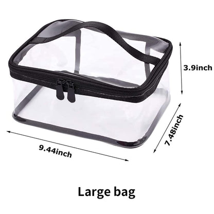 Portable Clear Makeup Bag Zipper Waterproof Transparent Travel Storage Pouch Cosmetic Toiletry With Handle