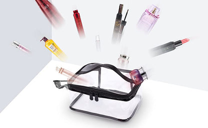 Portable Clear Makeup Bag Zipper Waterproof Transparent Travel Storage Pouch Cosmetic Toiletry With Handle
