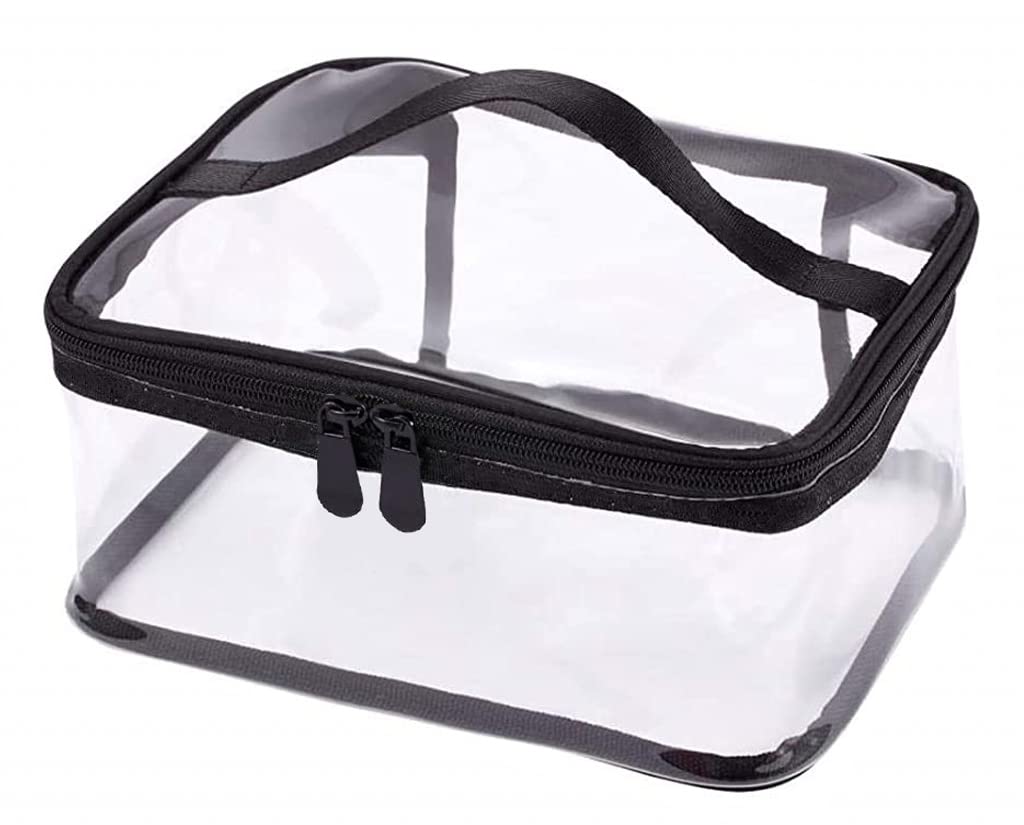 Portable Clear Makeup Bag Zipper Waterproof Transparent Travel Storage Pouch Cosmetic Toiletry With Handle