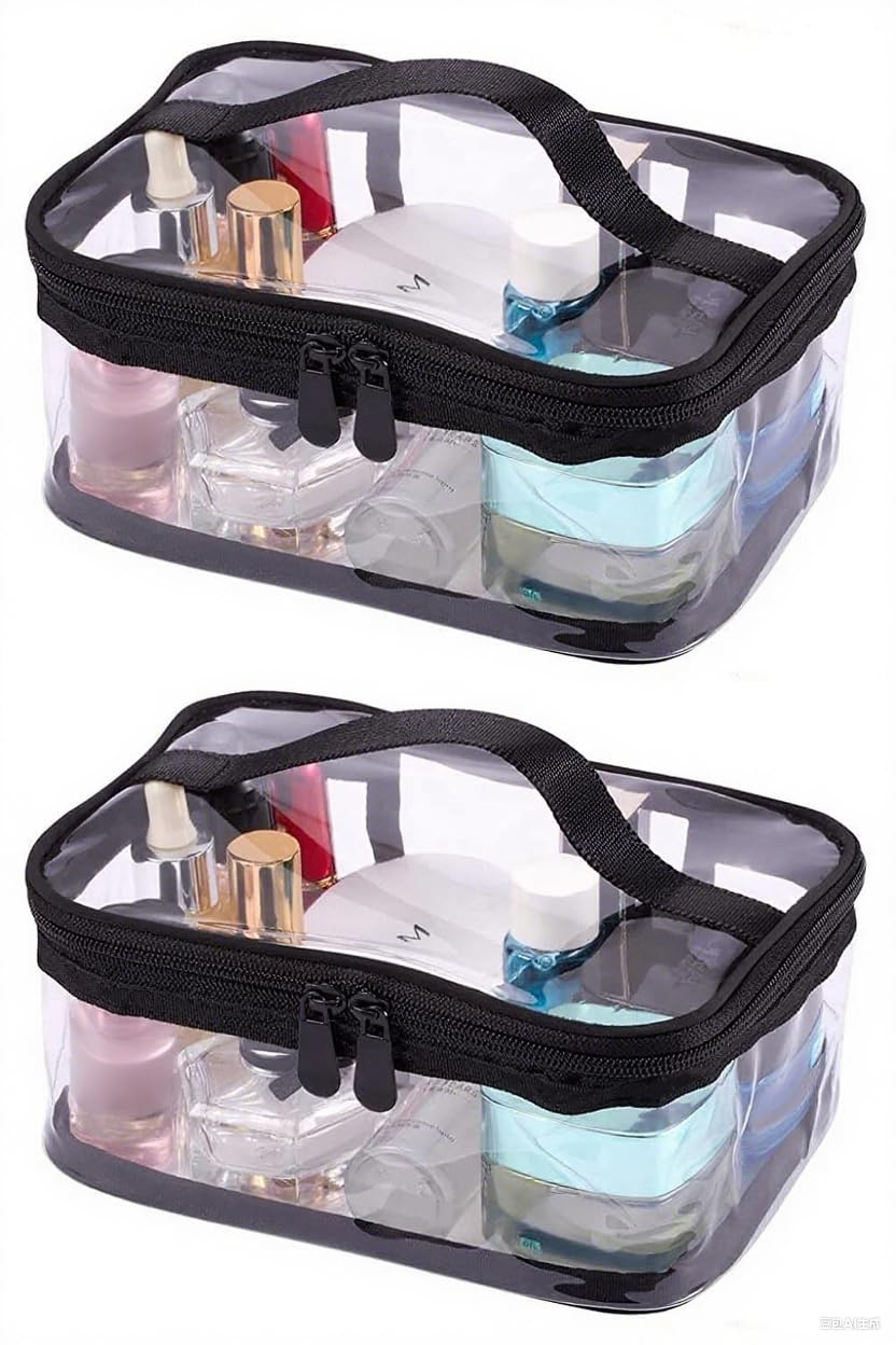 Portable Clear Makeup Bag Zipper Waterproof Transparent Travel Storage Pouch Cosmetic Toiletry With Handle