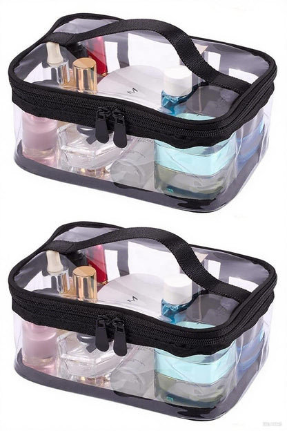 Portable Clear Makeup Bag Zipper Waterproof Transparent Travel Storage Pouch Cosmetic Toiletry With Handle