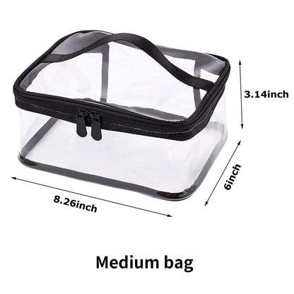 Portable Clear Makeup Bag Zipper Waterproof Transparent Travel Storage Pouch Cosmetic Toiletry With Handle