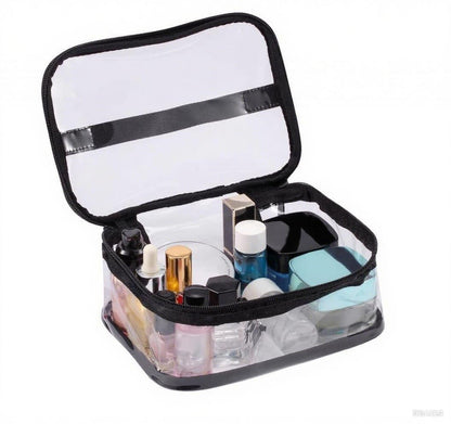 Portable Clear Makeup Bag Zipper Waterproof Transparent Travel Storage Pouch Cosmetic Toiletry With Handle