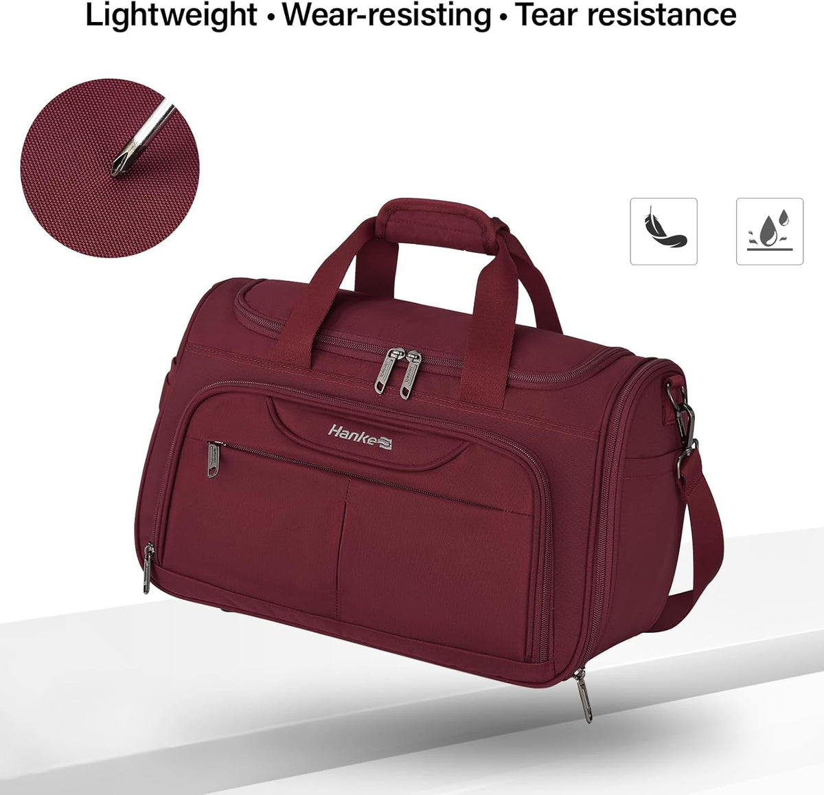 Small Travel Duffel Bag, Under Seat Carry On Personal Item Bag with 11 Pockets, Lightweight Water Resistant Foldable Weekender Bag with Trolley Sleeve for Travel Gym Daily Use（Black）