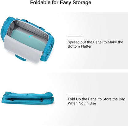 Small Travel Duffel Bag, Under Seat Carry On Personal Item Bag with 11 Pockets, Lightweight Water Resistant Foldable Weekender Bag with Trolley Sleeve for Travel Gym Daily Use（Black）