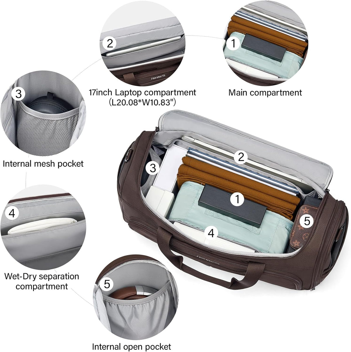 Small Travel Duffel Bag, Under Seat Carry On Personal Item Bag with 11 Pockets, Lightweight Water Resistant Foldable Weekender Bag with Trolley Sleeve for Travel Gym Daily Use（Black）