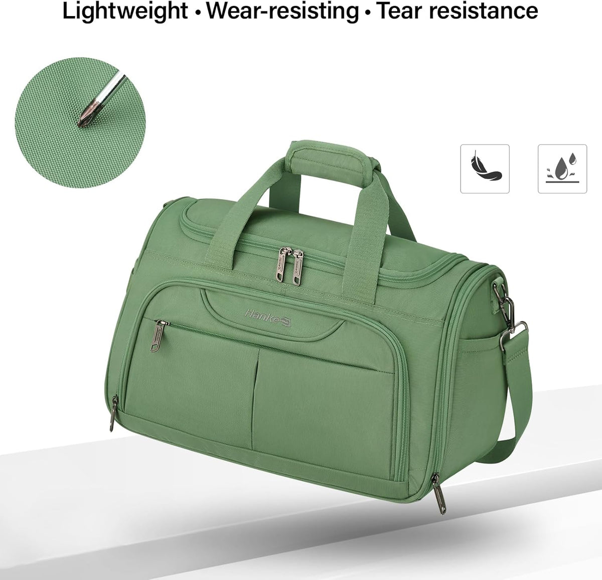 Small Travel Duffel Bag, Under Seat Carry On Personal Item Bag with 11 Pockets, Lightweight Water Resistant Foldable Weekender Bag with Trolley Sleeve for Travel Gym Daily Use（Black）