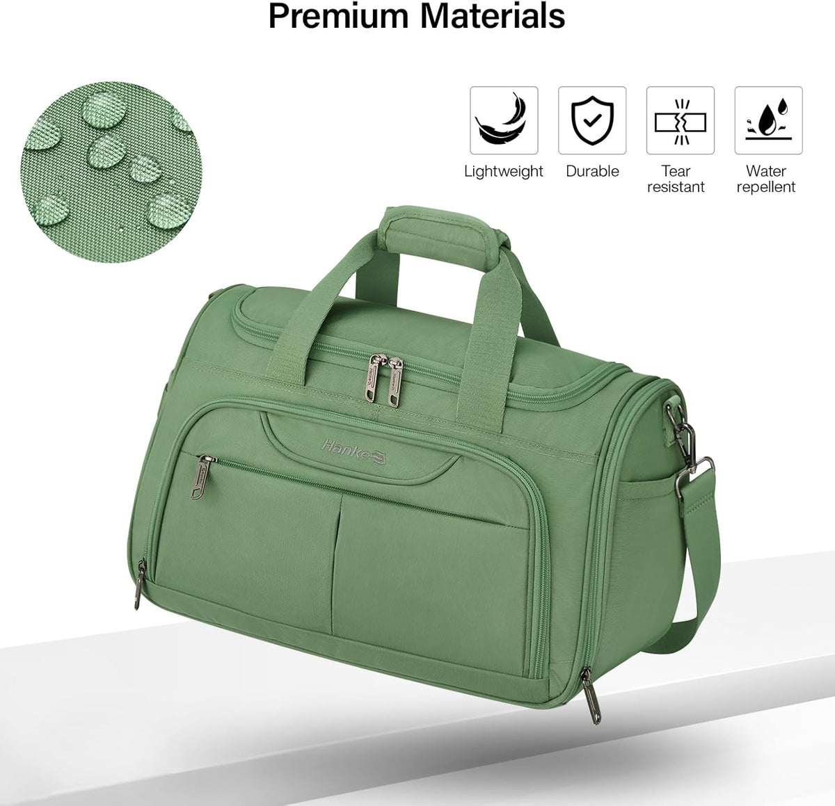 Small Travel Duffel Bag, Under Seat Carry On Personal Item Bag with 11 Pockets, Lightweight Water Resistant Foldable Weekender Bag with Trolley Sleeve for Travel Gym Daily Use（Black）