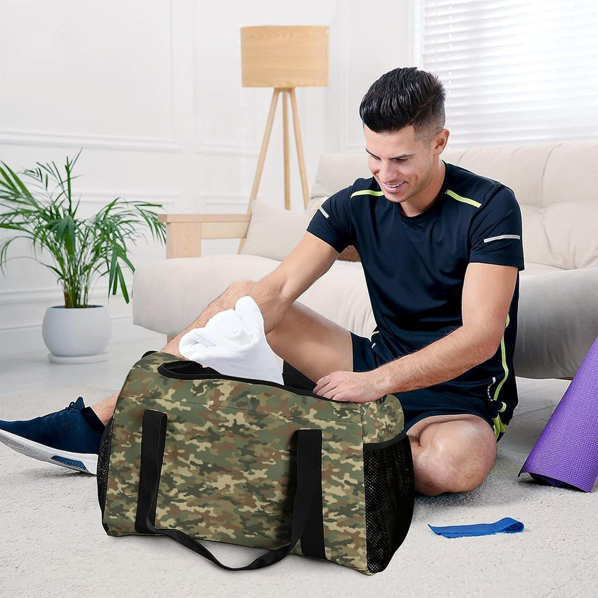 Large Capacity Duffel Bag for Gym Sports Travel Simple Organization Weekender Overnight