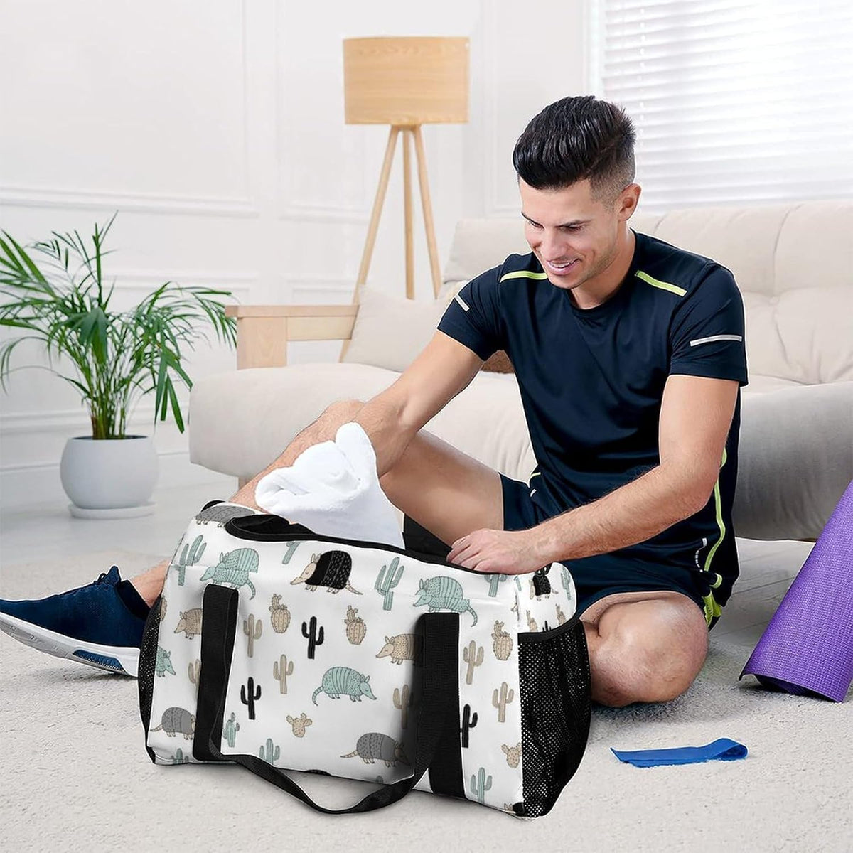 Large Capacity Duffel Bag for Gym Sports Travel Simple Organization Weekender Overnight