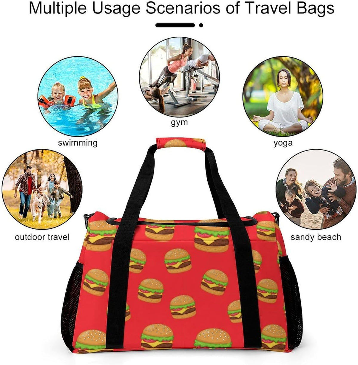 Large Capacity Duffel Bag for Gym Sports Travel Simple Organization Weekender Overnight