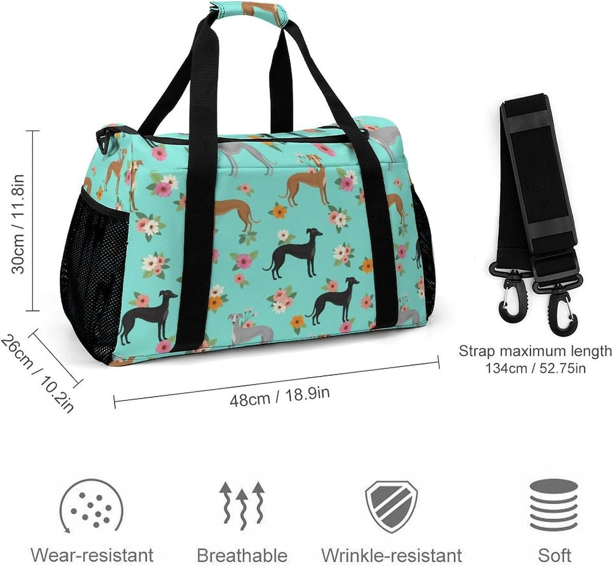 Large Capacity Duffel Bag for Gym Sports Travel Simple Organization Weekender Overnight