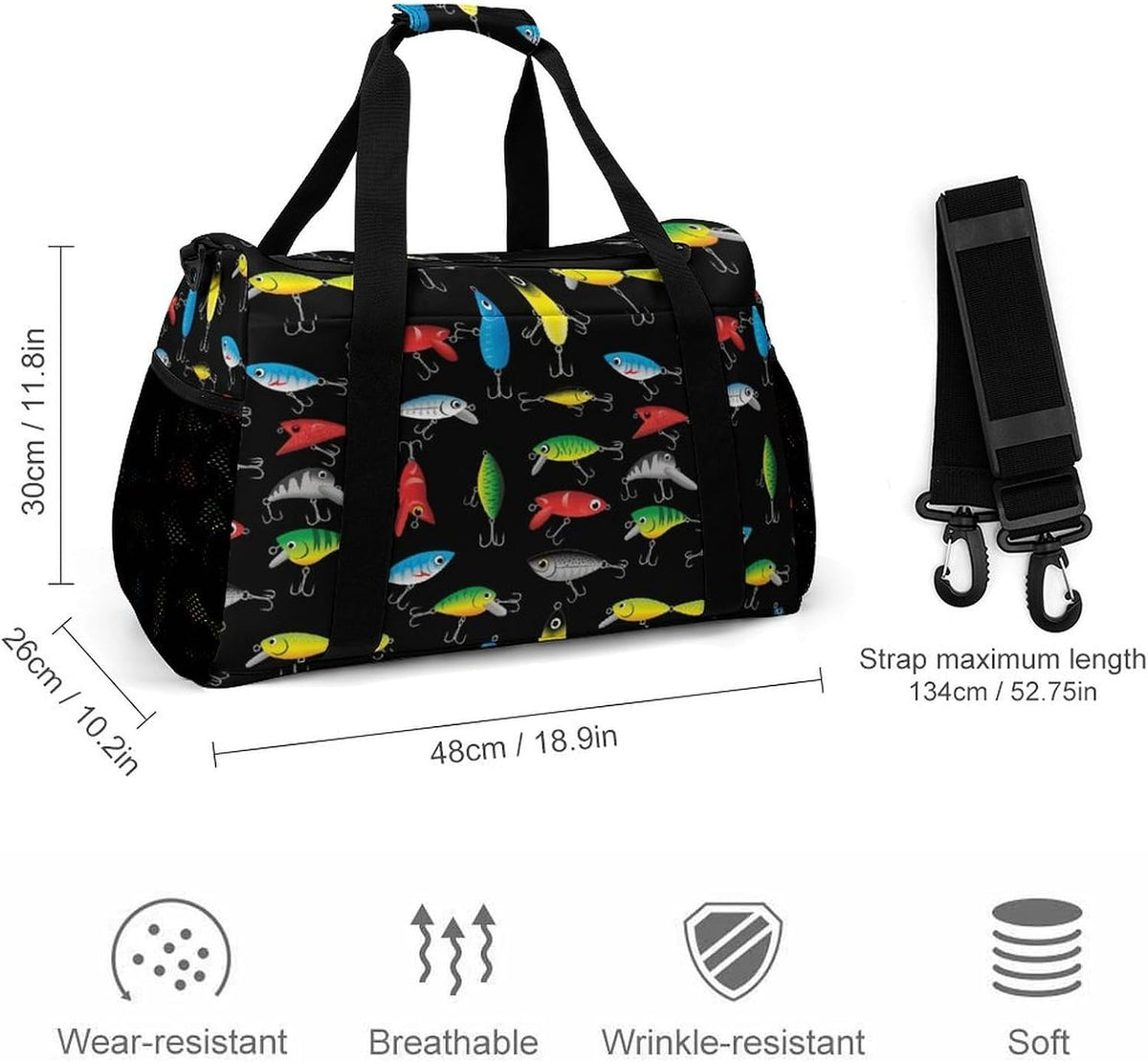 Large Capacity Duffel Bag for Gym Sports Travel Simple Organization Weekender Overnight