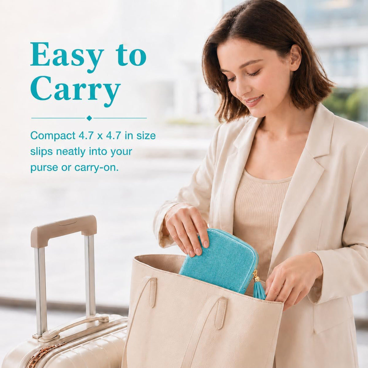 Small Travel Jewelry Pounch Case, 6-Layer Velvet Jewelry Organizer Storage Bag with Zipper, Mini Portable Pouch for Rings Earring, Anti-Scratch Jewelry Pouch Gift for Women Girls（Light Ice Blue）