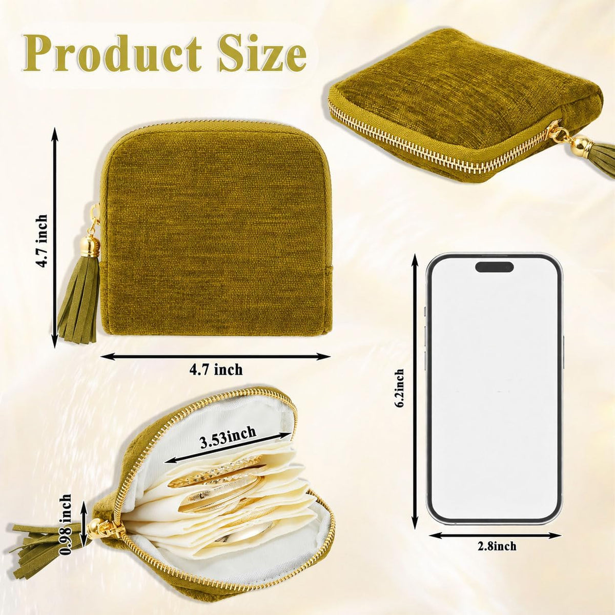 Small Travel Jewelry Pounch Case, 6-Layer Velvet Jewelry Organizer Storage Bag with Zipper, Mini Portable Pouch for Rings Earring, Anti-Scratch Jewelry Pouch Gift for Women Girls（Light Ice Blue）