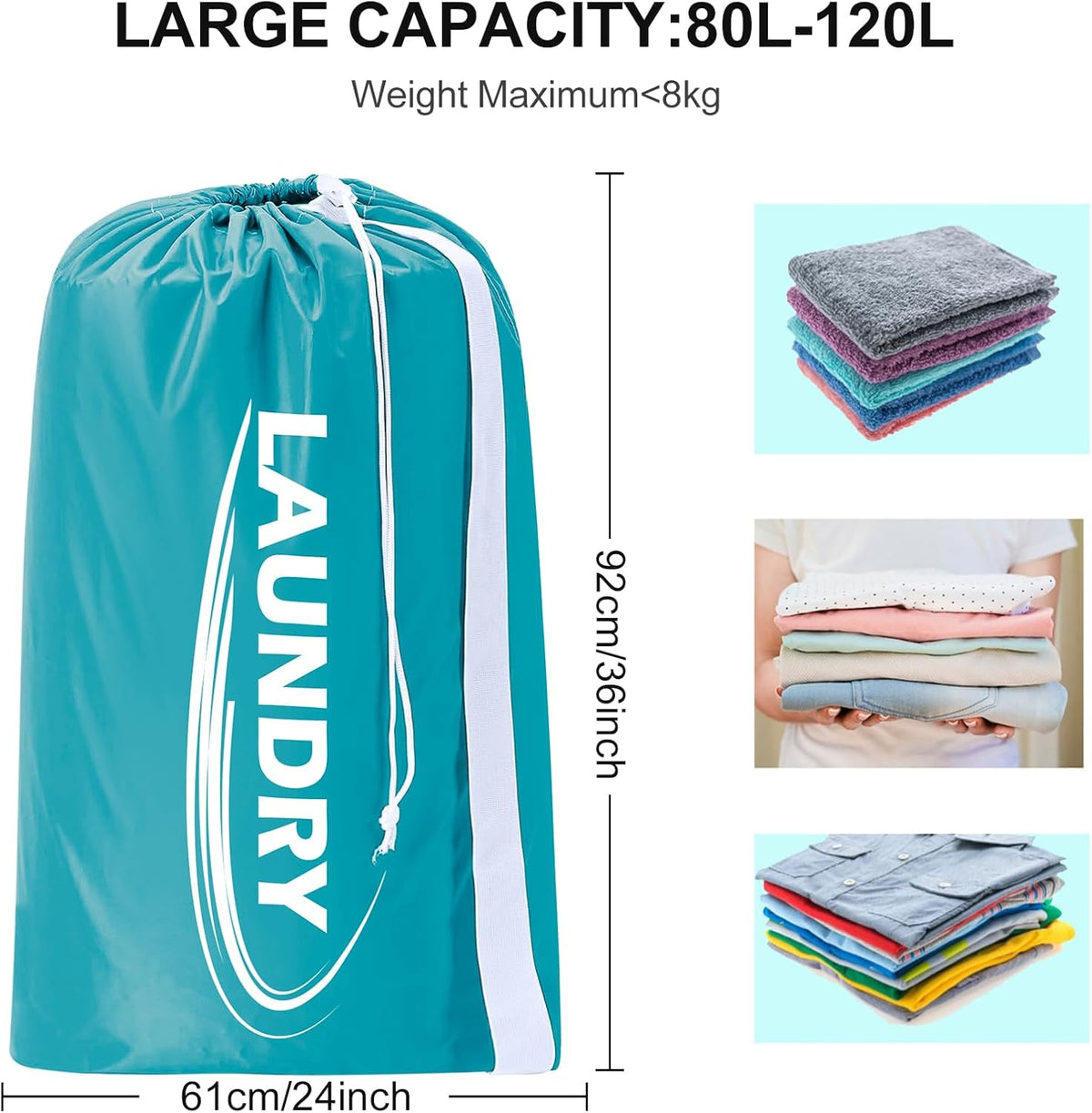 2 Pack XL Laundry Bag with Strap,Heavy Duty Travel Laundry Bag,Rip-Stop Dirty Clothes Shoulder Bag with Drawstring,Easy Fit a Laundry Hamper or Basket Travel Essentials
