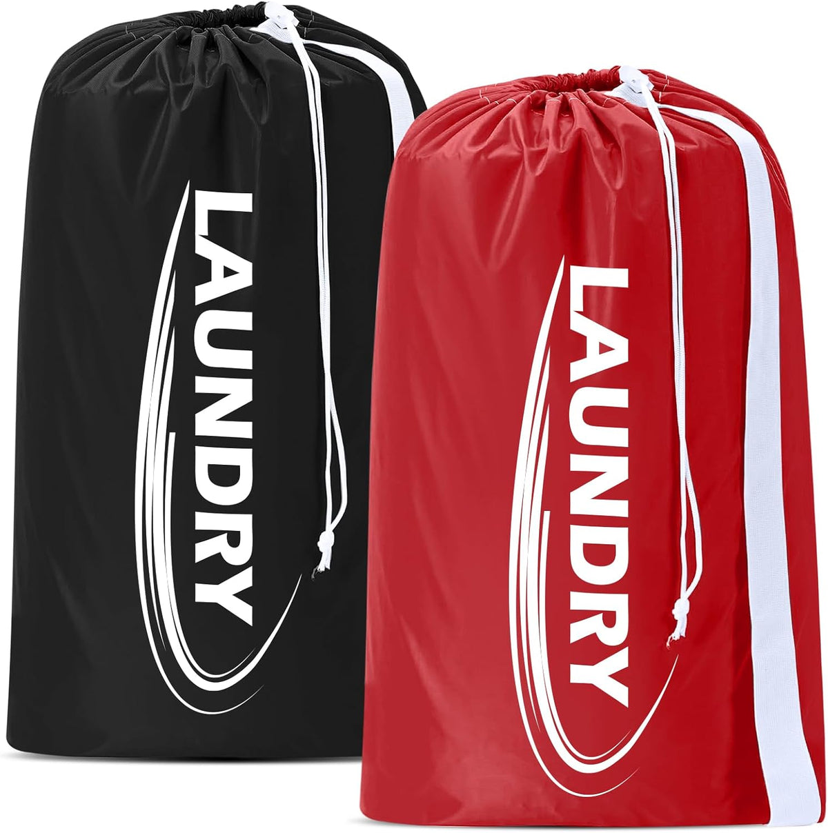 2 Pack XL Laundry Bag with Strap,Heavy Duty Travel Laundry Bag,Rip-Stop Dirty Clothes Shoulder Bag with Drawstring,Easy Fit a Laundry Hamper or Basket Travel Essentials